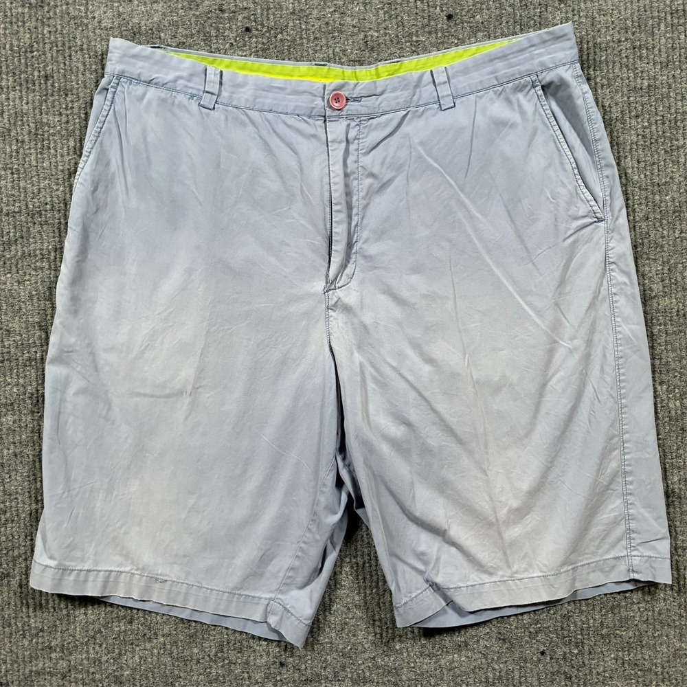 Arnold Zimberg Elements Mens‎ Chino Shorts Size 38 Light Blue Cotton Flat Front